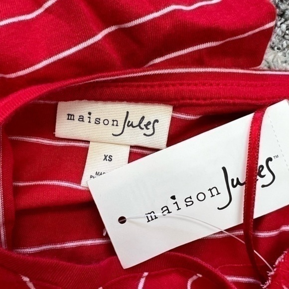 Maison Jules womens red and white stripe shift dress size XS - Picture 10 of 10